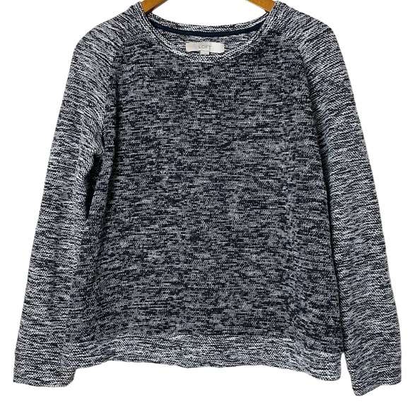 LOFT Sweaters - LOFT Marled Knit Pullover Sweater Top Gray black